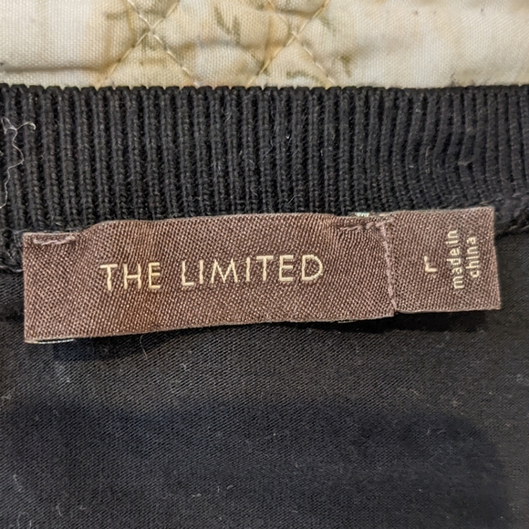 The Limited Black and Gray Sweater Front Shirt Back Unique Top SZ L - Picture 3 of 5